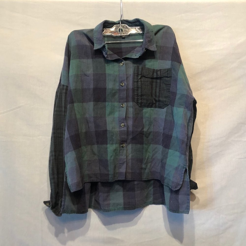 Topshop Cropped Flannel Top